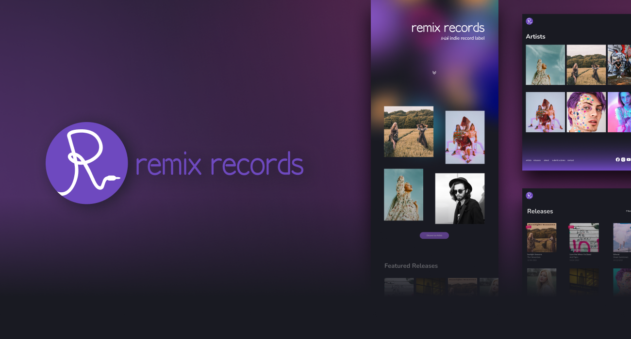 Remix Records Brand Identity / UI & UX Design